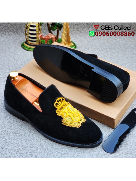 BILLIONAIRE SUEDE DRESS LOAFER - BLACK