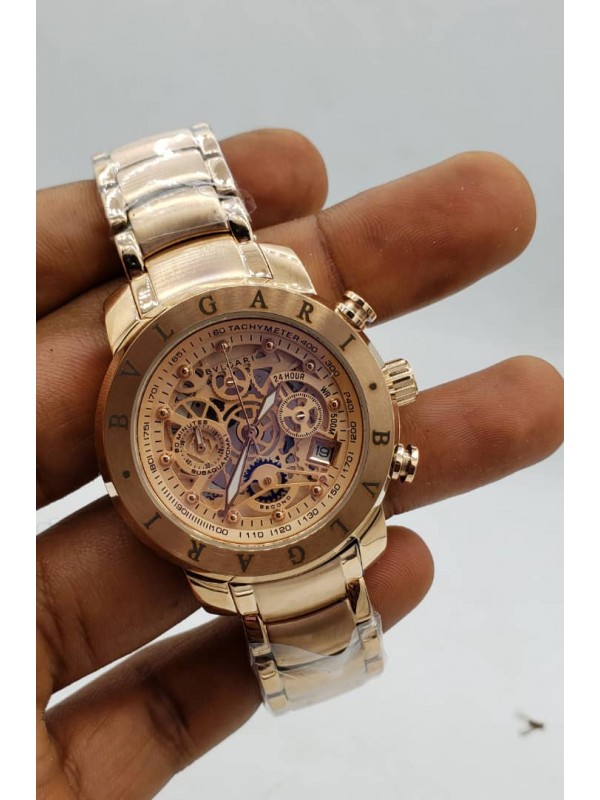 Bvlgari Rose Gold Chronograph Watch