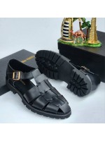 Bottega Venetta Luxury Big Sole Shoe Sandals - Black 